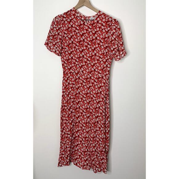 Reformation Andre Nina Sheath Midi Dress Womens Size 8 Red - Picture 3 of 16